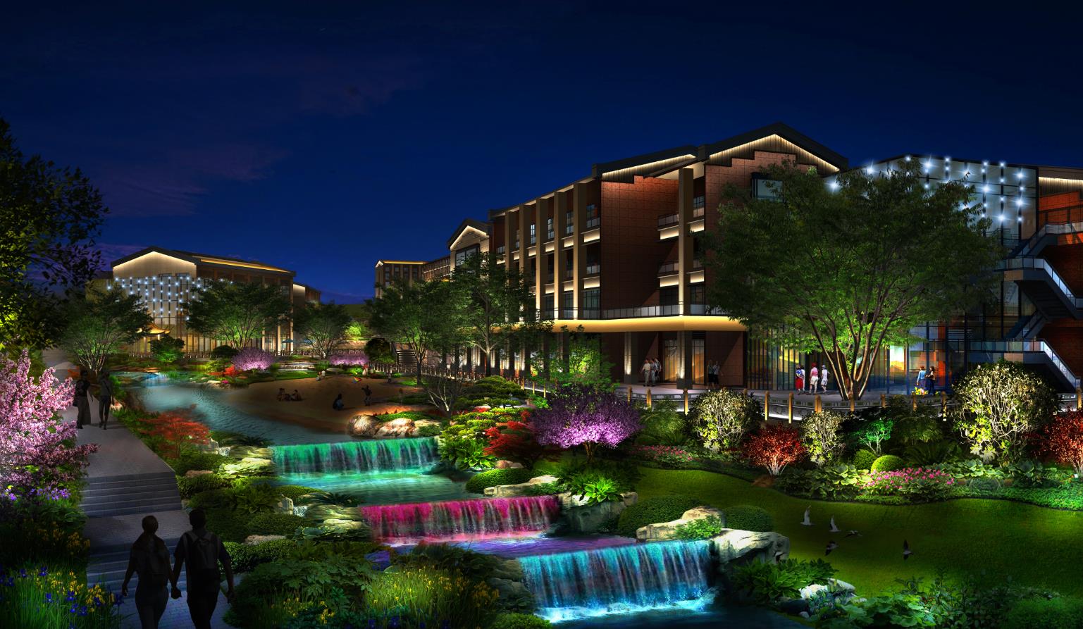 重庆八角小镇亮化工程设计、施工